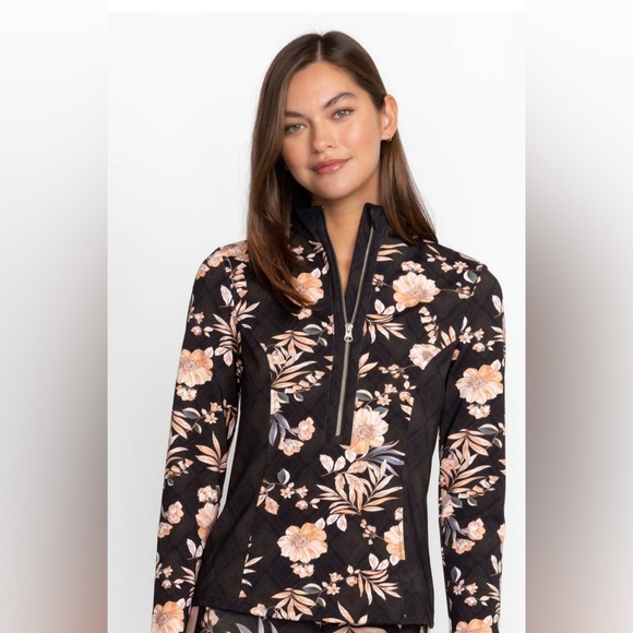 Johnny Was Active Nido Blocked Half-Zip Floral Pullover Top – Size L (EUC) - Picture 10 of 12